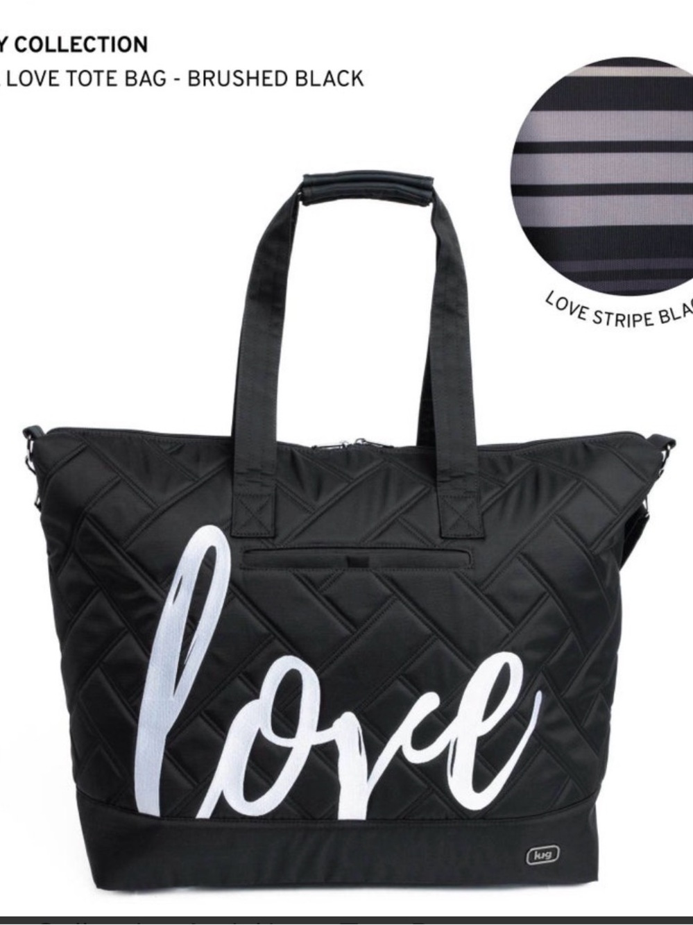 lug Legacy Collection Aerial Love Tote Bag in Brushed Black NWT